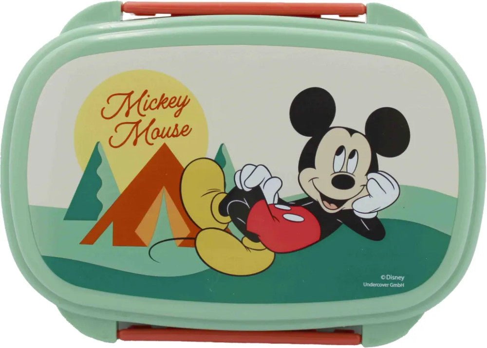 Disney Mickey Nature Brotdose mit Besteck für Kinder – 18 × 13 × 6,5 cm