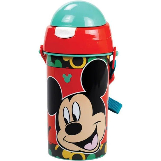 Disney Mickey Oh Boy Sport-Trinkflasche aus Kunststoff mit Strohhalm für Kinder – 500 ml