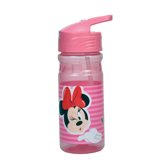 Disney Minnie Wink Plastic Drinking Bottle with Straw for Kids – 500 ml, BPA-free