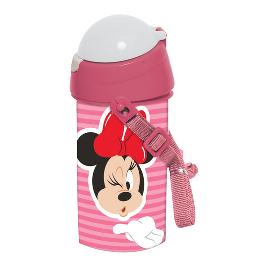 Disney Minnie Wink Plastic Sports Water Bottle with Straw for Kids – 500 ml