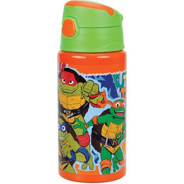 Teenage Mutant Ninja Turtles Pizza Power Aluminum Drinking Bottle with Straw for Kids - 500 ml