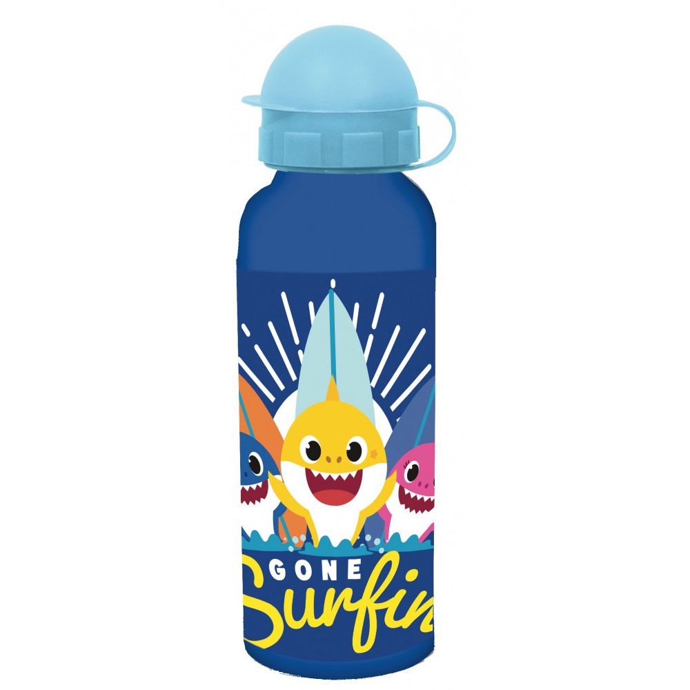 Baby Shark Wave Aluminium-Trinkflasche mit Trinkverschluss für Kinder – 520 ml