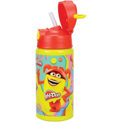 Play-Doh Happy Aluminium-Trinkflasche mit Strohhalm für Kinder – 500 ml