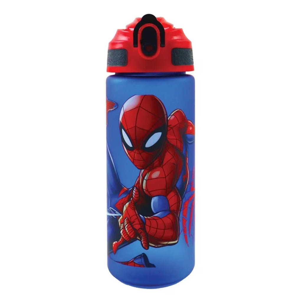 Spiderman Evergreen Plastik-Matt-Trinkhalm Kunststoff-Trinkflasche mit Strohhalm für Kinder – 600 ml, BPA-frei