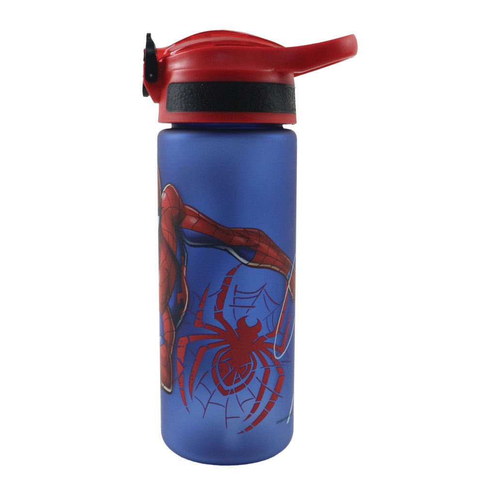 Spiderman Evergreen Plastik-Matt-Trinkhalm Kunststoff-Trinkflasche mit Strohhalm für Kinder – 600 ml, BPA-frei