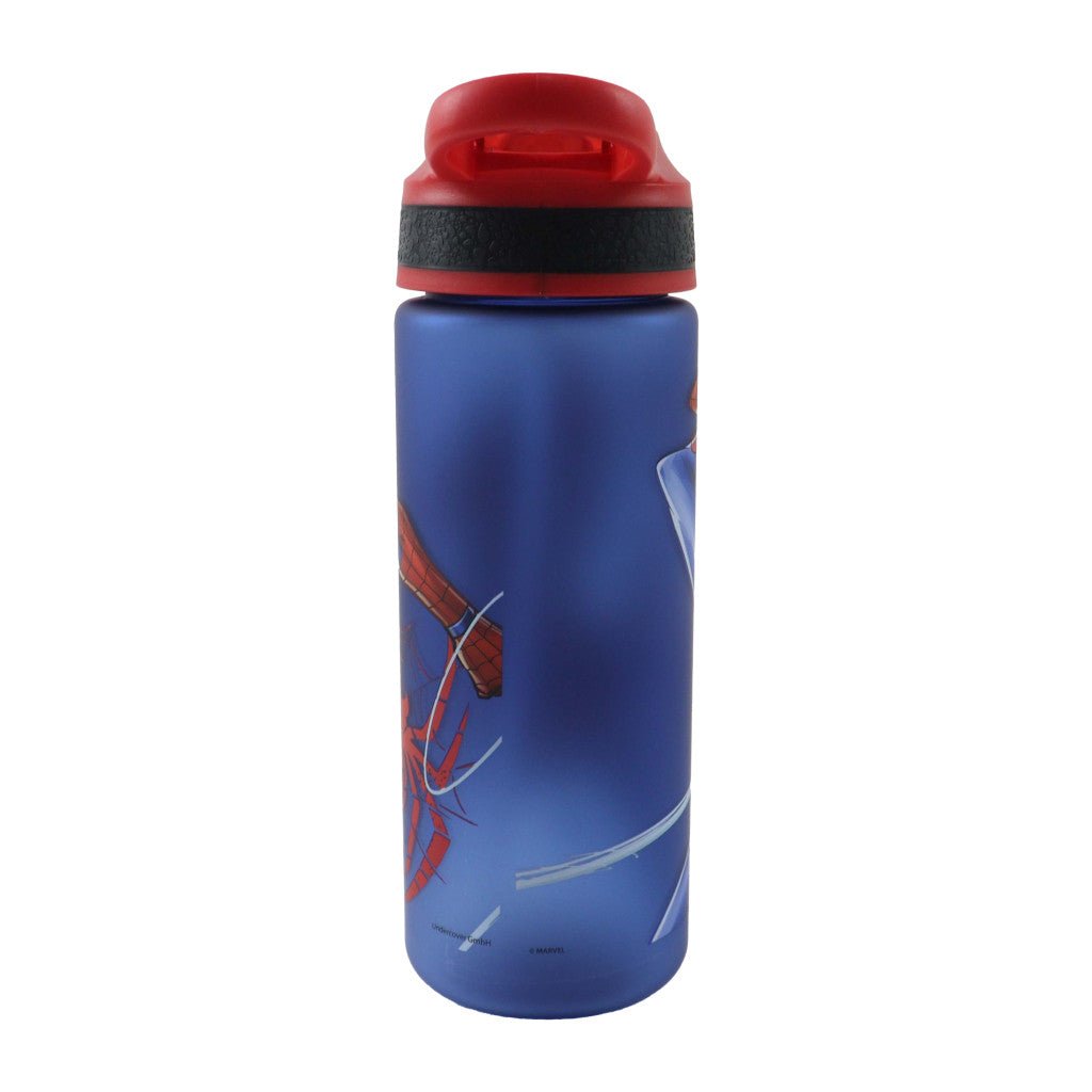 Spiderman Evergreen Plastik-Matt-Trinkhalm Kunststoff-Trinkflasche mit Strohhalm für Kinder – 600 ml, BPA-frei