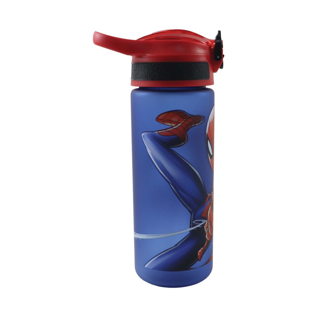 Spiderman Evergreen Plastik-Matt-Trinkhalm Kunststoff-Trinkflasche mit Strohhalm für Kinder – 600 ml, BPA-frei