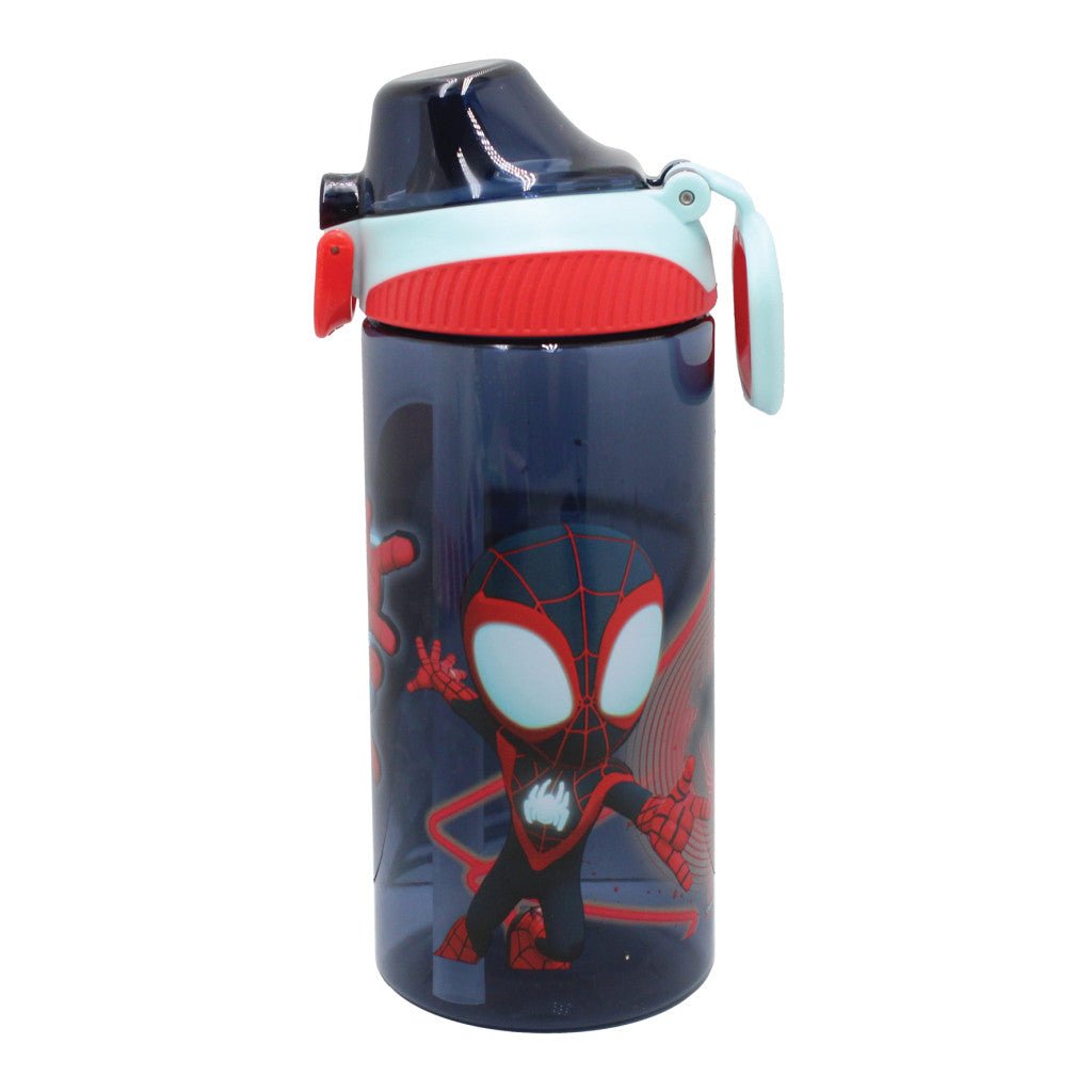 Spiderman Spidey Web Kunststoff-Trinkflasche mit Strohhalm für Kinder – 450 ml