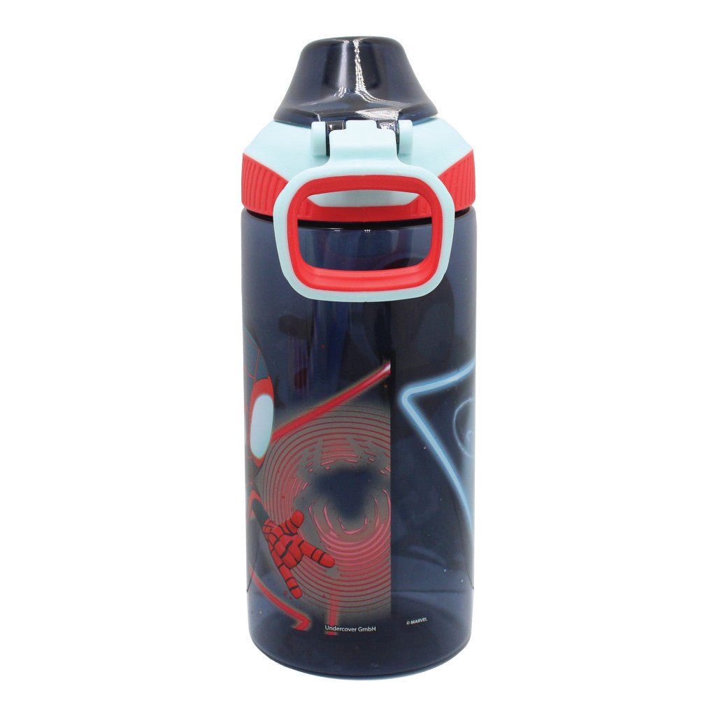 Spiderman Spidey Web Kunststoff-Trinkflasche mit Strohhalm für Kinder – 450 ml