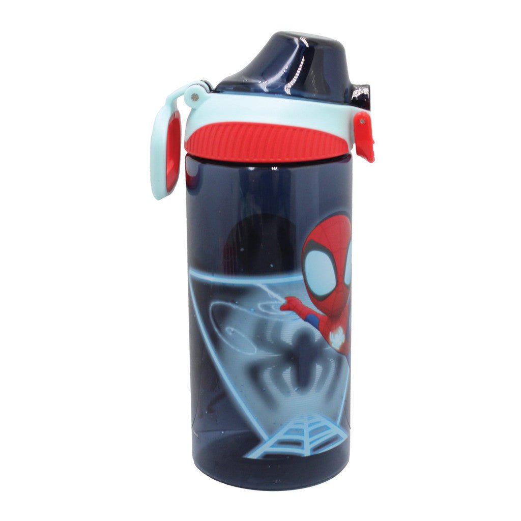 Spiderman Spidey Web Kunststoff-Trinkflasche mit Strohhalm für Kinder – 450 ml