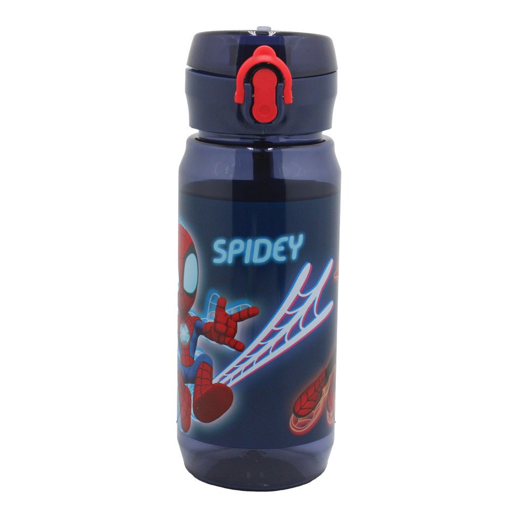 Spiderman Spidey Web Kunststoff-Trinkflasche mit Trinkverschluss für Kinder – 600 ml, BPA-frei