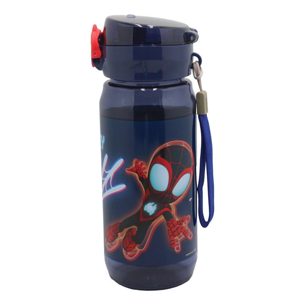 Spiderman Spidey Web Kunststoff-Trinkflasche mit Trinkverschluss für Kinder – 600 ml, BPA-frei