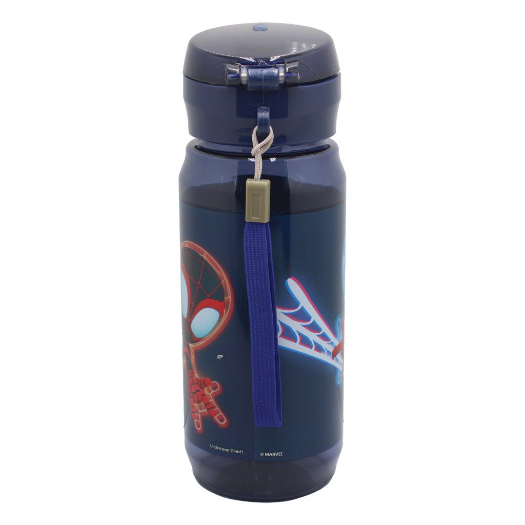 Spiderman Spidey Web Kunststoff-Trinkflasche mit Trinkverschluss für Kinder – 600 ml, BPA-frei