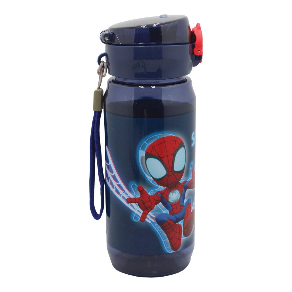 Spiderman Spidey Web Kunststoff-Trinkflasche mit Trinkverschluss für Kinder – 600 ml, BPA-frei