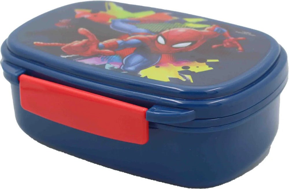 Spiderman Splotch Brotdose mit Besteck für Kinder – 18 × 13 × 6,5 cm