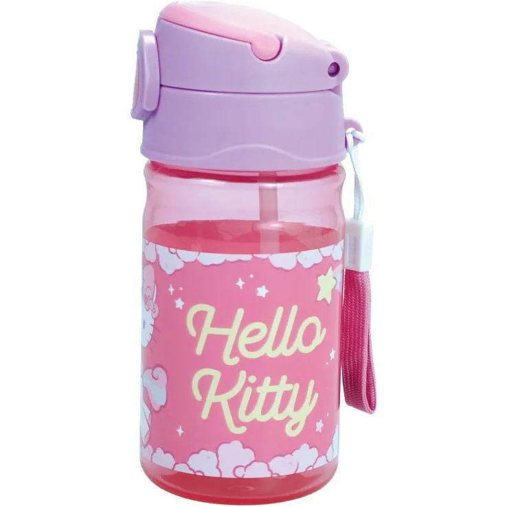 Hello Kitty Unicorn Plastic Drinking Bottle with Straw for Kids – 350 ml, BPA-free