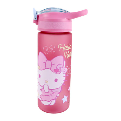 Hello Kitty Unicorn Kunststoff-Matte Kunststoff-Trinkflasche mit Strohhalm für Kinder – 600 ml, BPA-frei