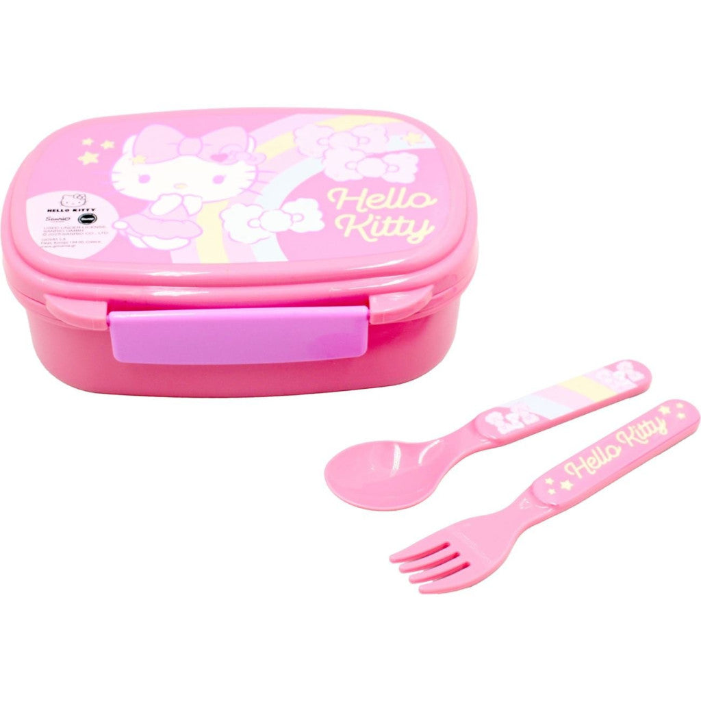 Hello Kitty Unicorn Brotdose mit Besteck für Kinder – 18 × 13 × 6,5 cm
