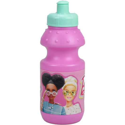Barbie Happy Thoughts Plastic Sports Bottle with Sports Cap for Children - 350 ml