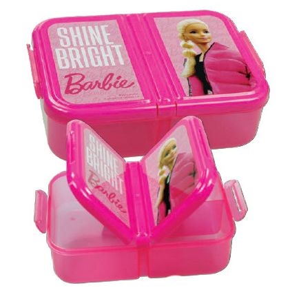 Barbie Shine Bright Multi-Compartment Lunch Box for Kids - 18 x 14 x 6 cm, BPA-Free