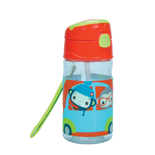 Fisher-Price Animals Plastic Drinking Bottle with Straw for Children – 350 ml, BPA-Free