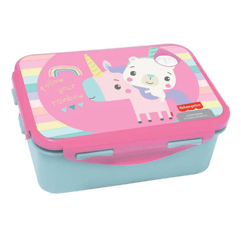 Fisher-Price Animals Unicorn Mikrowellengeeignete Brotdose für Kinder – 18 × 13 × 7 cm