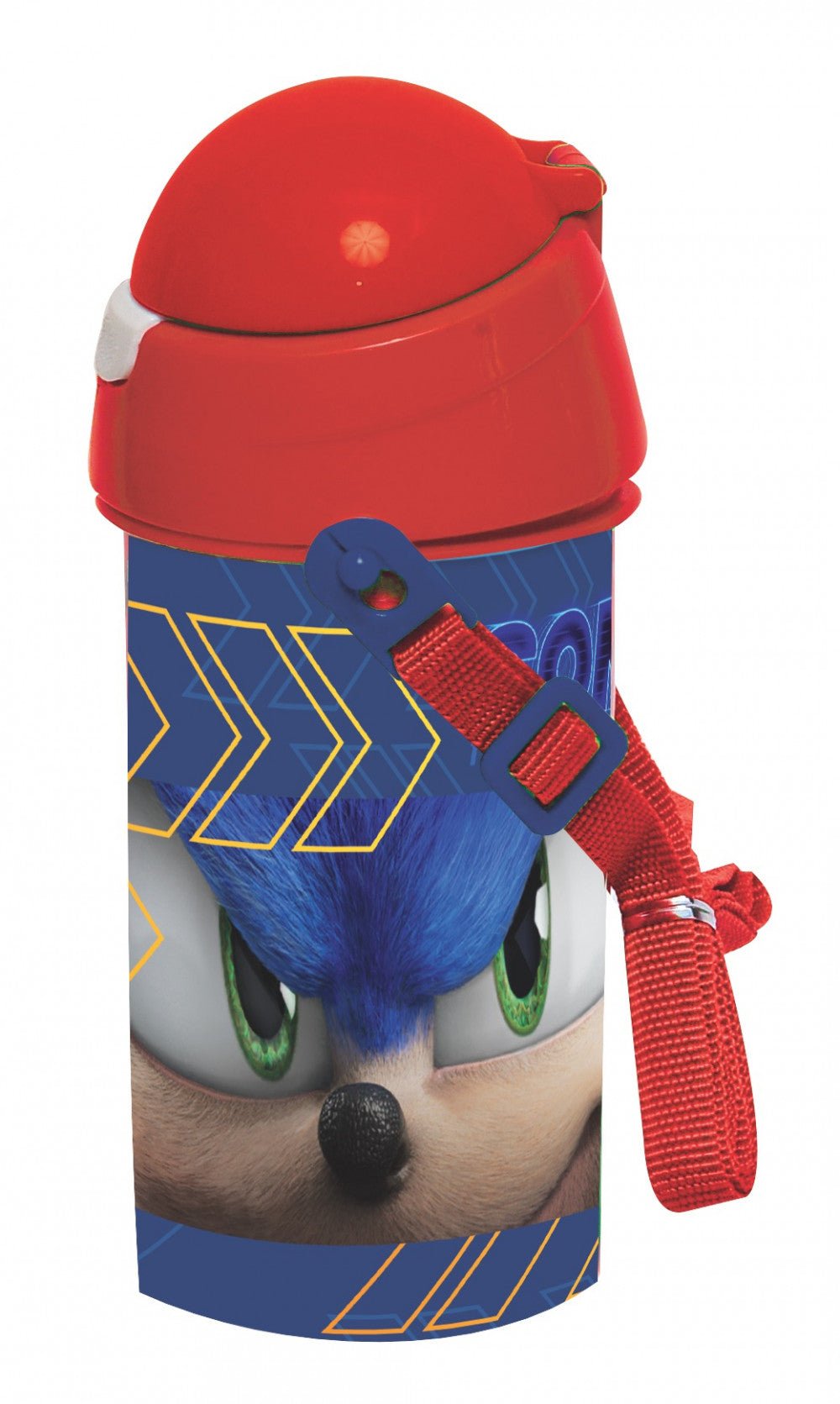 Sonic the Hedgehog Sport-Trinkflasche aus Kunststoff mit Strohhalm für Kinder – 500 ml
