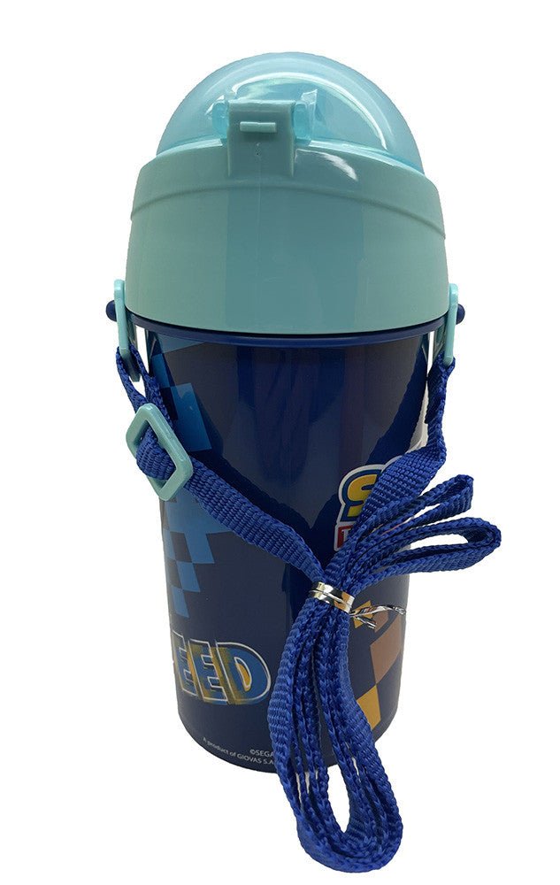 Sonic the Hedgehog Speed Sonic the Hedgehog Sport-Trinkflasche aus Kunststoff mit Strohhalm für Kinder – 500 ml