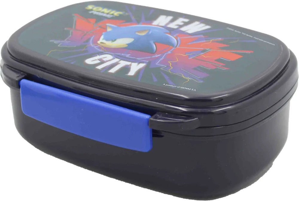 Sonic the Hedgehog Get Me Sonic the Hedgehog Brotdose mit Besteck für Kinder – 18 × 13 × 6,5 cm