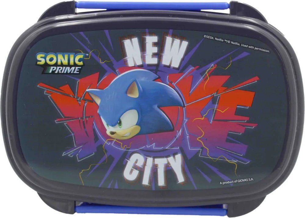Sonic the Hedgehog Get Me Sonic the Hedgehog Brotdose mit Besteck für Kinder – 18 × 13 × 6,5 cm