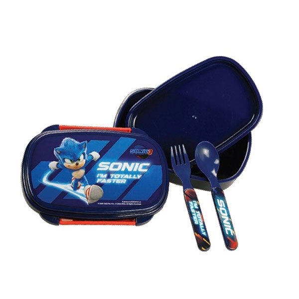 Sonic the Hedgehog Faster Brotdose mit Besteck für Kinder – 18 × 13 × 6,5 cm