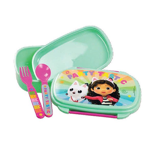 Gabby's Dollhouse Color Fade Brotdose mit Besteck für Kinder – 18 × 13 × 6,5 cm