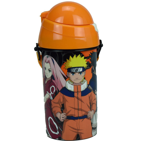 Naruto Fire Sport-Trinkflasche aus Kunststoff mit Strohhalm für Kinder – 500 ml