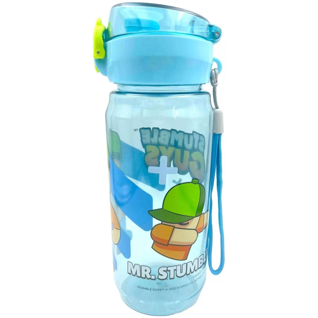 Stumble Guys All Day with Handle Plastic Water Bottle with Drinking Spout for Kids – 600 ml, BPA-Free