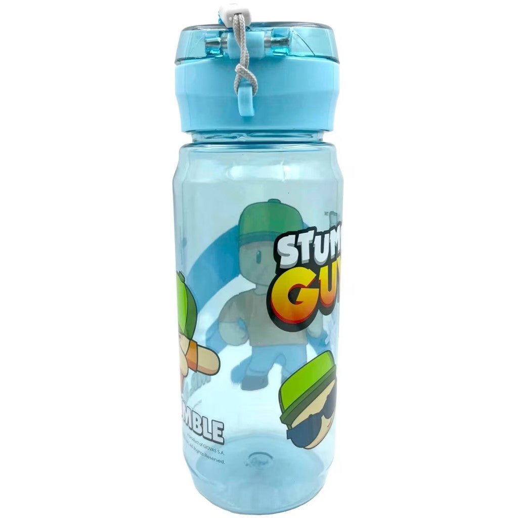 Stumble Guys All Day with Handle Plastic Water Bottle with Drinking Spout for Kids – 600 ml, BPA-Free