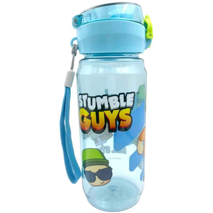 Stumble Guys All Day with Handle Plastic Water Bottle with Drinking Spout for Kids – 600 ml, BPA-Free