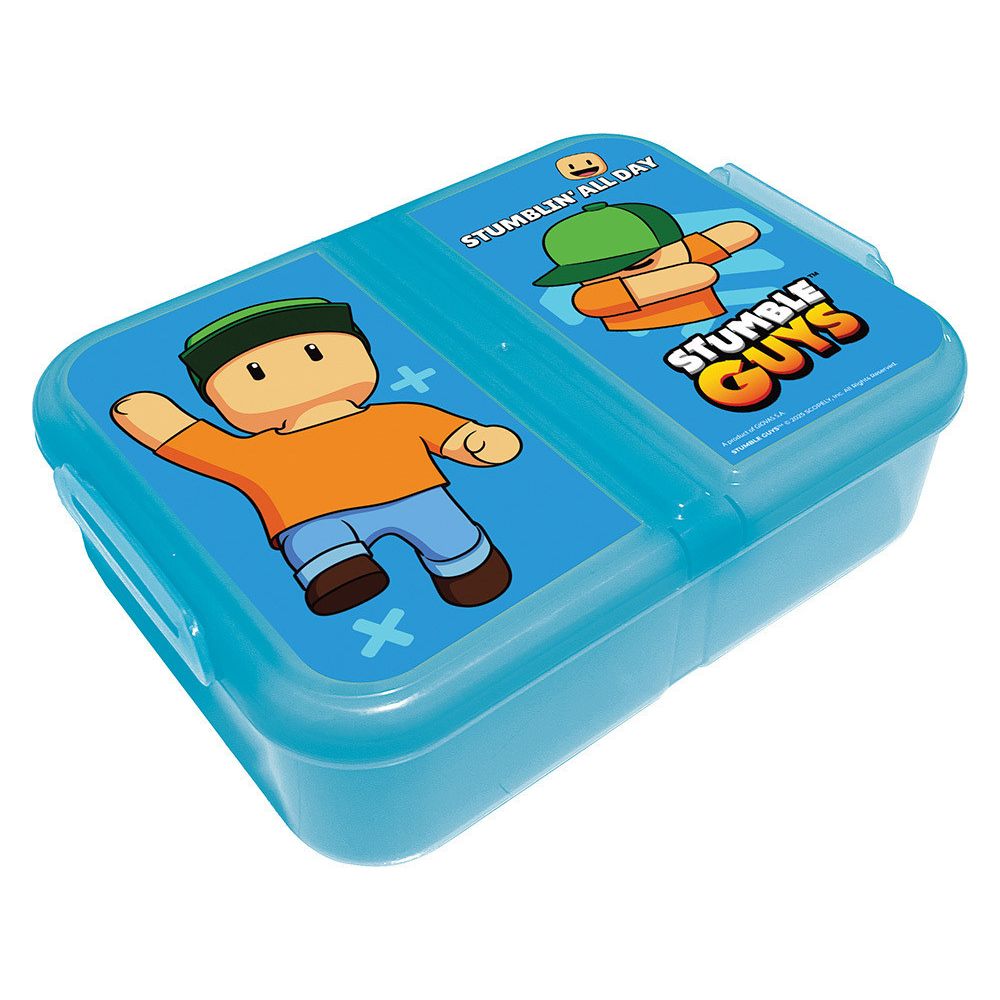 Stumble Guys All Day mit mehreren Fächern Mehrfach unterteilte Brotdose für Kinder – 18 × 14 × 6 cm, BPA-frei