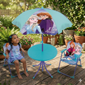 Disney Die Eiskönigin Kinder Gartenmöbel Set Tisch 2 Stühle Sonnenschirm klappbar Outdoor Möbel