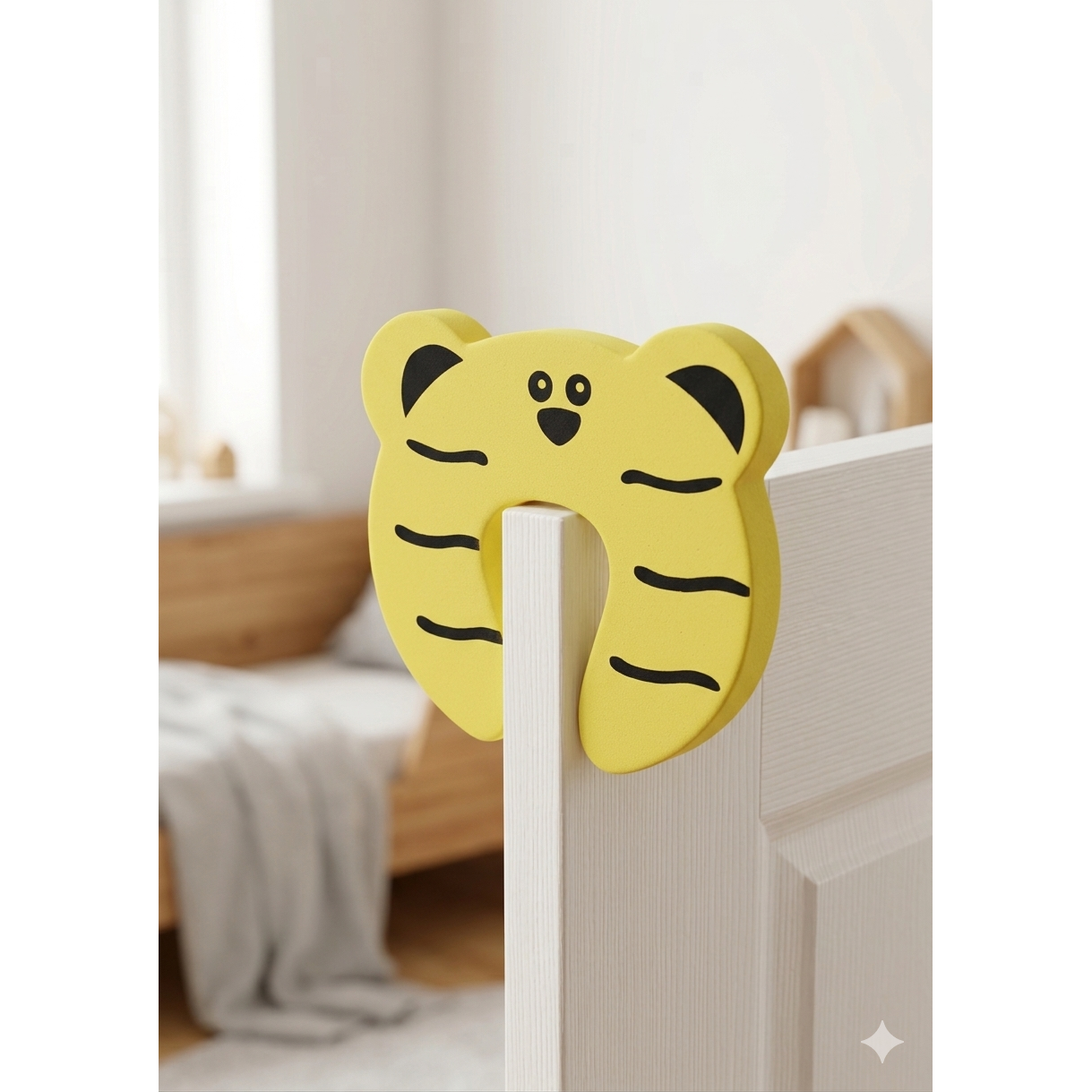 Tier-Motiv Türstopper Klemmschutz für Babys – Bunter Schaumstoff-Fingerschutz (Löwe, Giraffe, etc.)