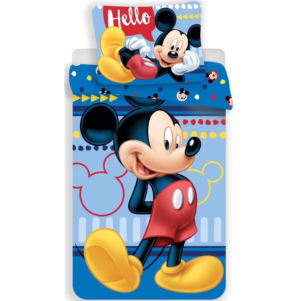 Disney Mickey Bettwäsche-Set Hello 140×200cm, 70×90 cm