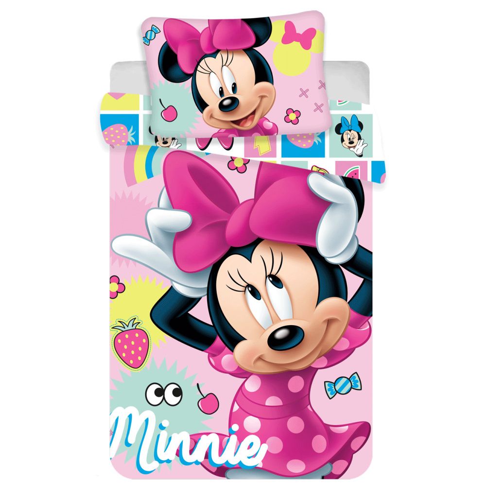 Disney Minnie Tidy Babybettwäsche-Set – 100 × 135 cm + 40 × 60 cm, Baumwolle