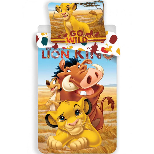 Disney Le Roi Lion Trio Pride Lands Parure de lit pour bébé – 100 × 135 cm + 40 × 60 cm, Coton