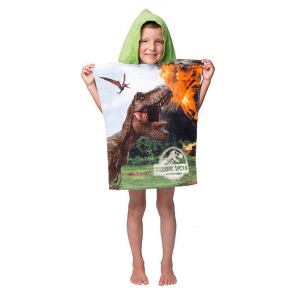 Jurassic World Volcano 50*115cm Badeponcho für Kinder aus Baumwolle – 50 × 115 cm
