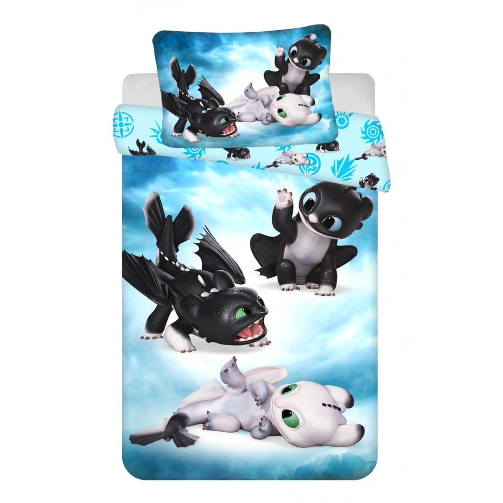 Drachenzähmen Leicht Gemacht Babies Kinder Babybettwäsche-Set – 100 × 135 cm + 40 × 60 cm, Baumwolle