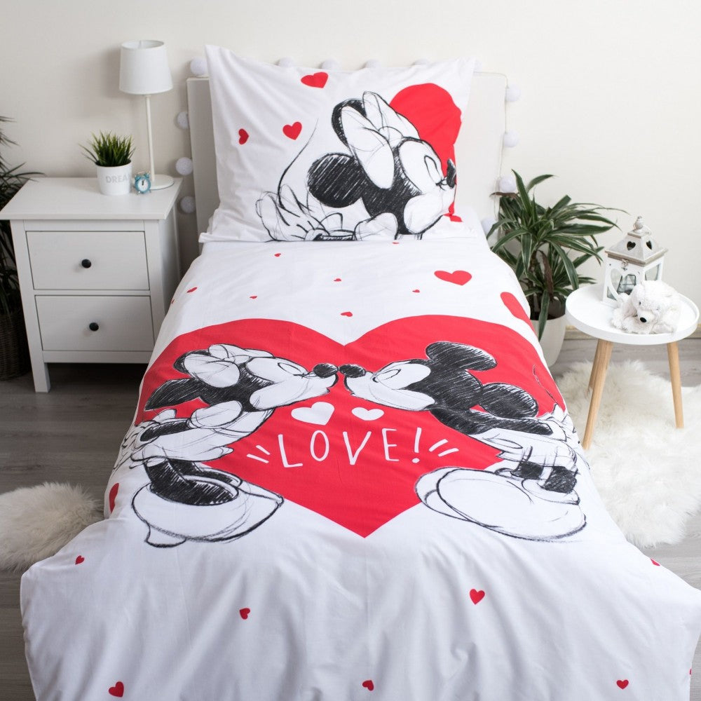 Disney Mickey Minnie Love Bettwäscheset 140×200cm, 70×90 cm