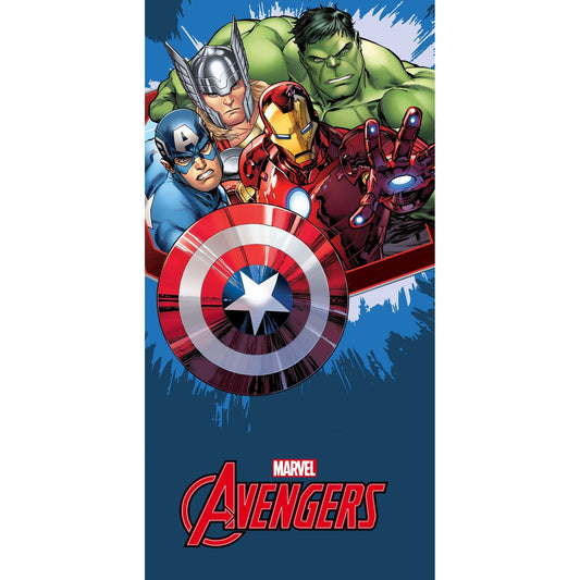 Avengers Blaues Badetuch für Kinder aus Baumwolle – 70 × 140 cm