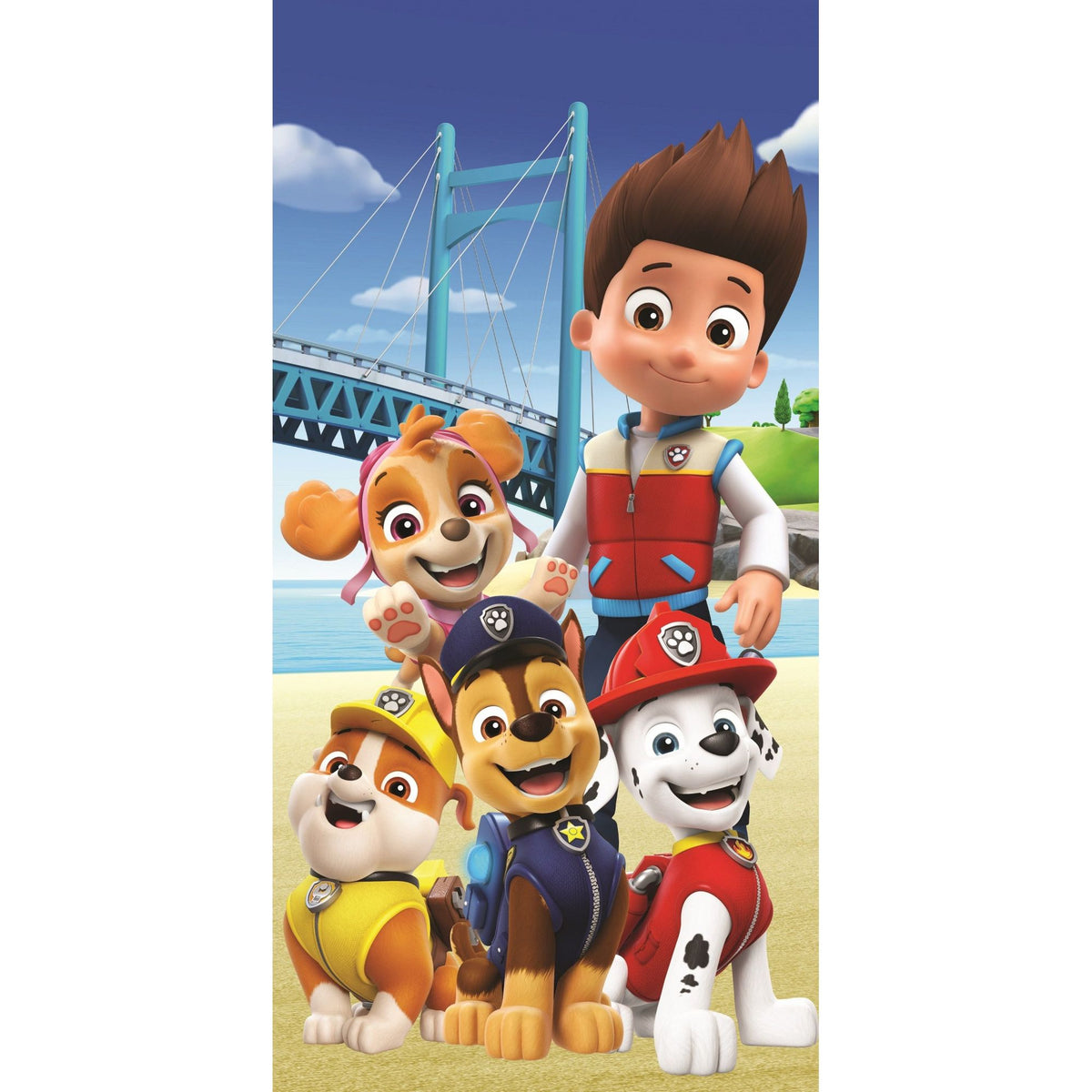 Paw Patrol Bridge Bath Towel for Kids made of Cotton – 70 x 140 cm