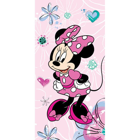 Disney Minnie Pink Floral Cotton Beach Towel for Kids – 70 x 140 cm