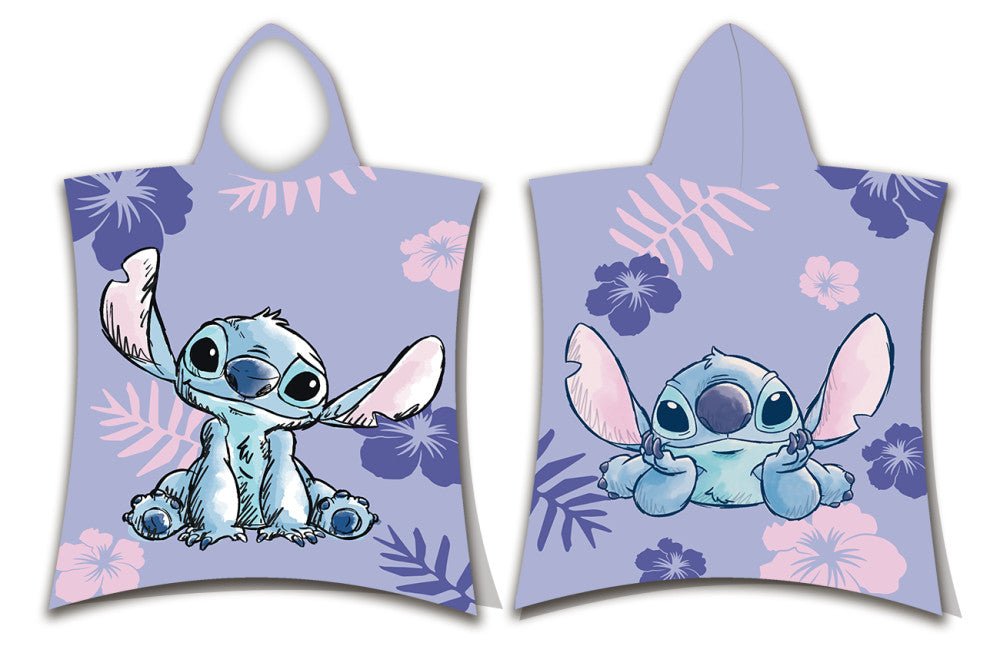 Disney Lilo und Stitch Purple Badeponcho für Kinder aus Baumwolle – 50 × 115 cm