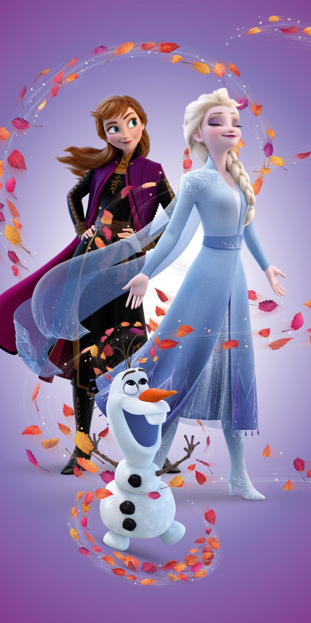 Disney Eiskönigin Leaves Magic Badetuch für Kinder aus Baumwolle – 70 × 140 cm